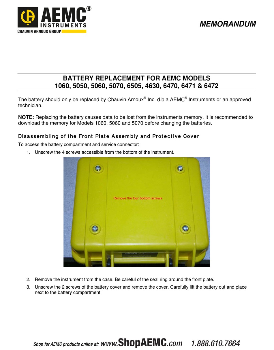 AEMC INSTRUMENTS 1060 REPLACEMENT MANUAL Pdf Download ManualsLib