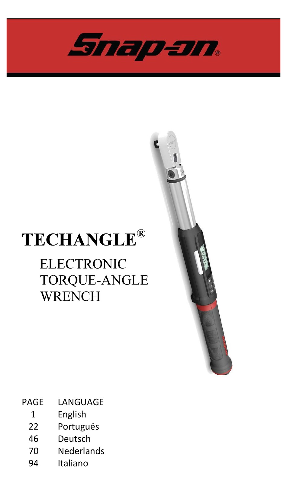 SNAPON TECHANGLE MANUAL Pdf Download ManualsLib
