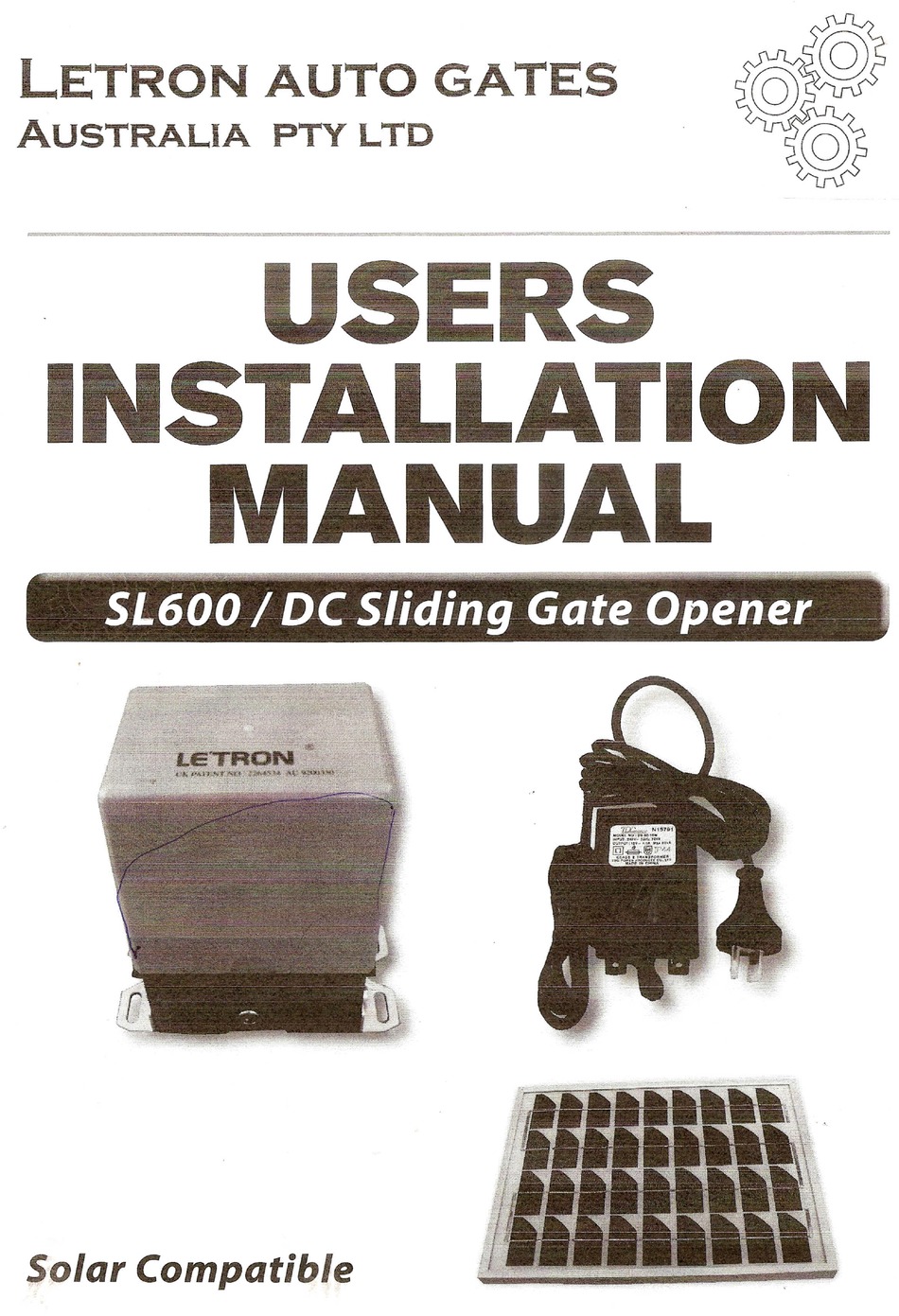 LETRON AUTO GATES SL600 USER & INSTALLATION MANUAL Pdf Download ManualsLib