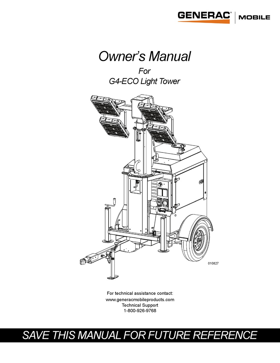 GENERAC MOBILE G4-ECO OWNER'S MANUAL Pdf Download | ManualsLib