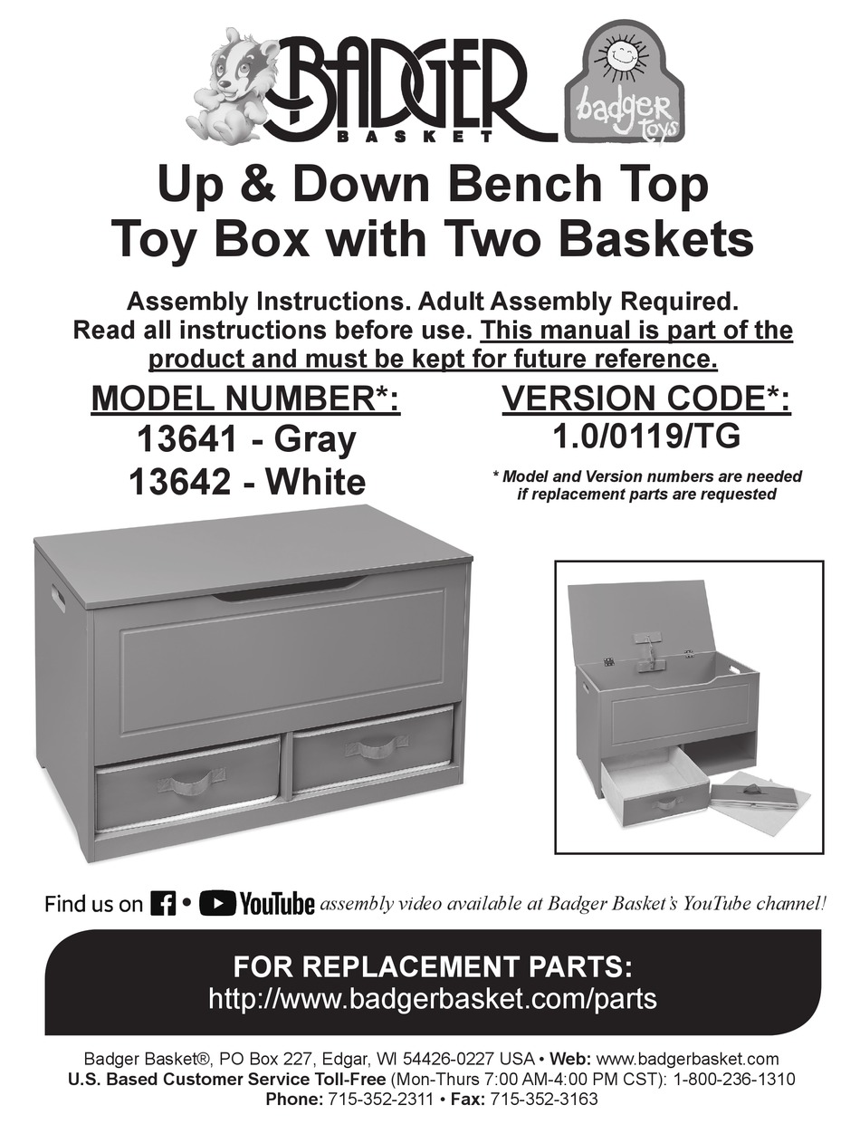 BADGER BASKET 13641 ASSEMBLY INSTRUCTIONS Pdf Download ManualsLib