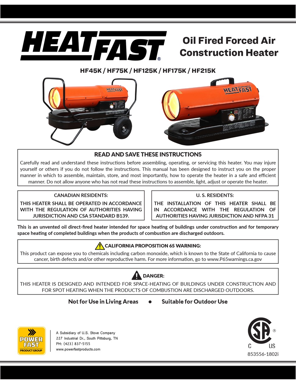 HEATFAST HF45K INSTRUCTIONS MANUAL Pdf Download | ManualsLib