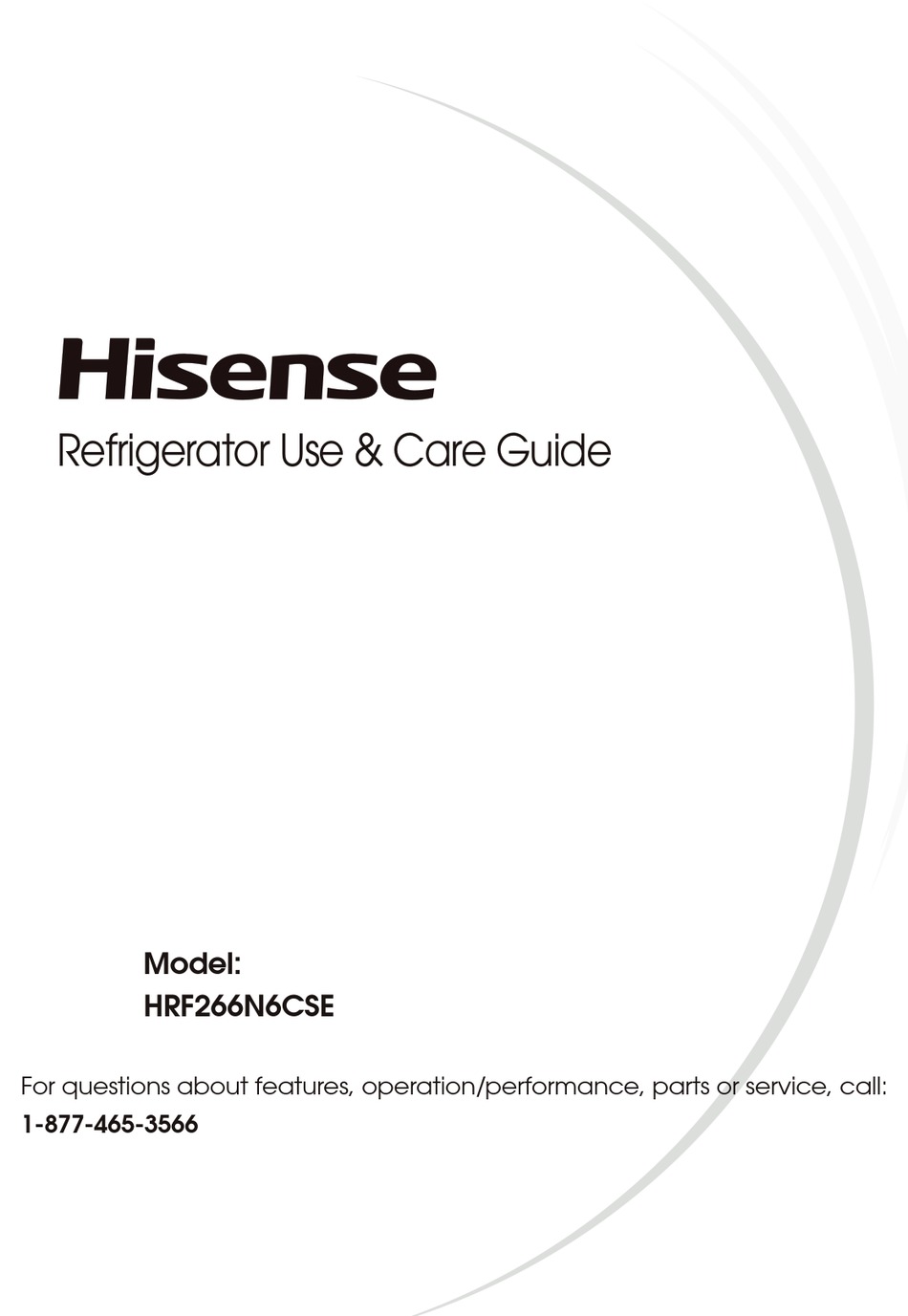 Hisense Hrf266n6cse Use Care Manual Pdf Download Manualslib