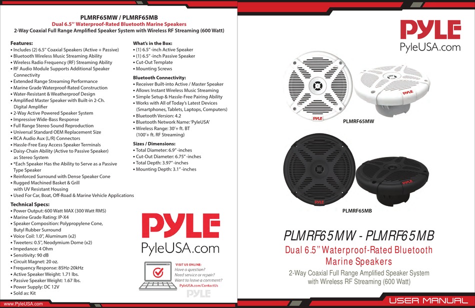 PYLE PLMRF65MW USER MANUAL Pdf Download | ManualsLib