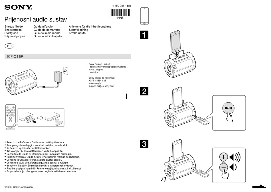 SONY ICF-C11IP STARTUP MANUAL Pdf Download | ManualsLib