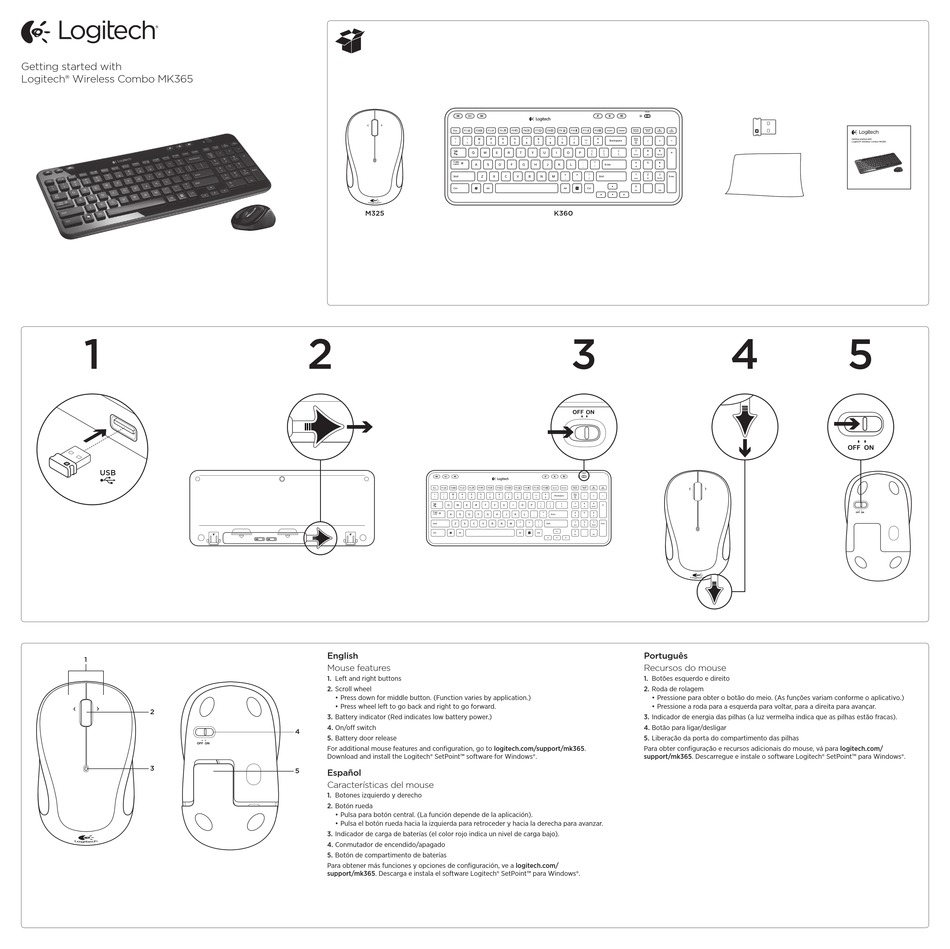 LOGITECH MK365 QUICK START MANUAL Pdf Download | ManualsLib