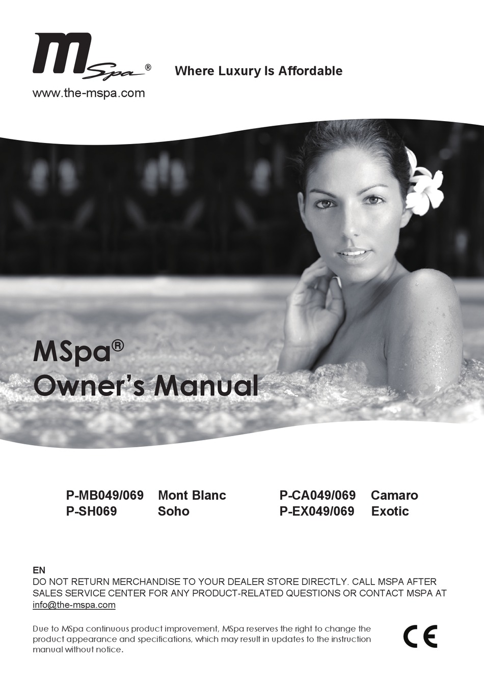 Mspa Mont Blanc Owner S Manual Pdf Download Manualslib