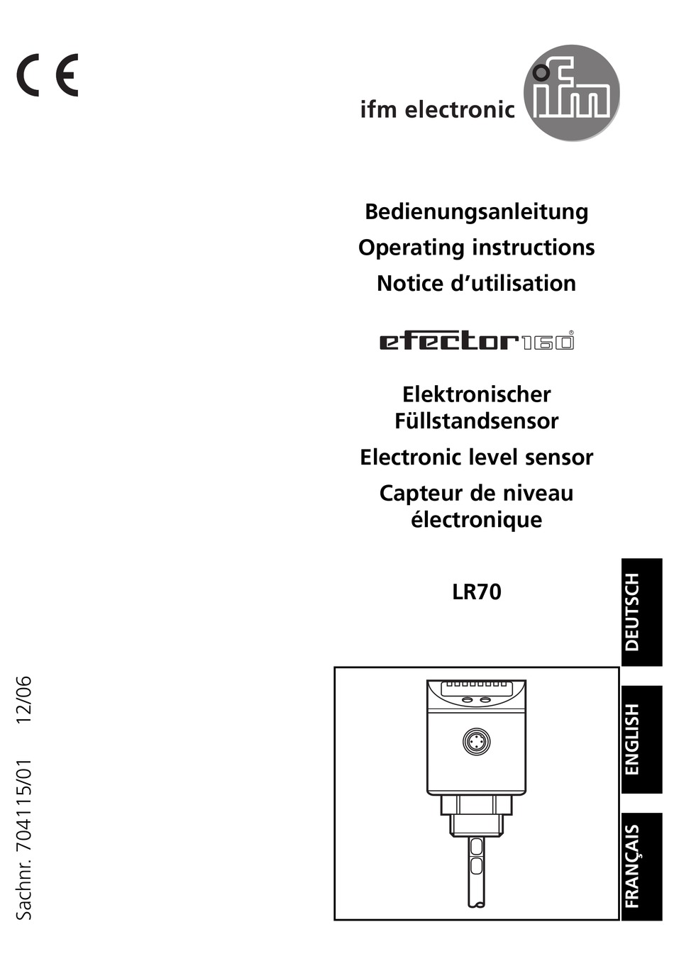 IFM EFECTOR 160 LR70 OPERATING INSTRUCTIONS MANUAL Pdf Download ManuaLib