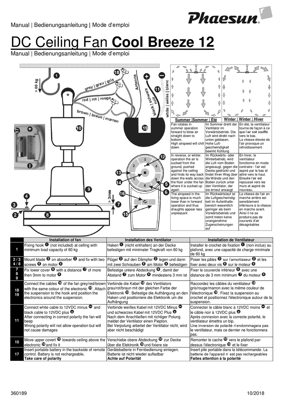 PHAESUN COOL BREEZE 12 MANUAL Pdf Download ManualsLib