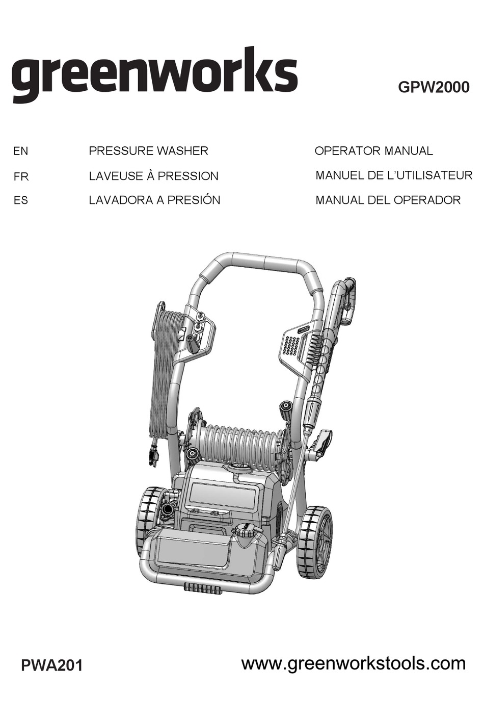GREENWORKS GPW2000 OPERATOR'S MANUAL Pdf Download | ManualsLib