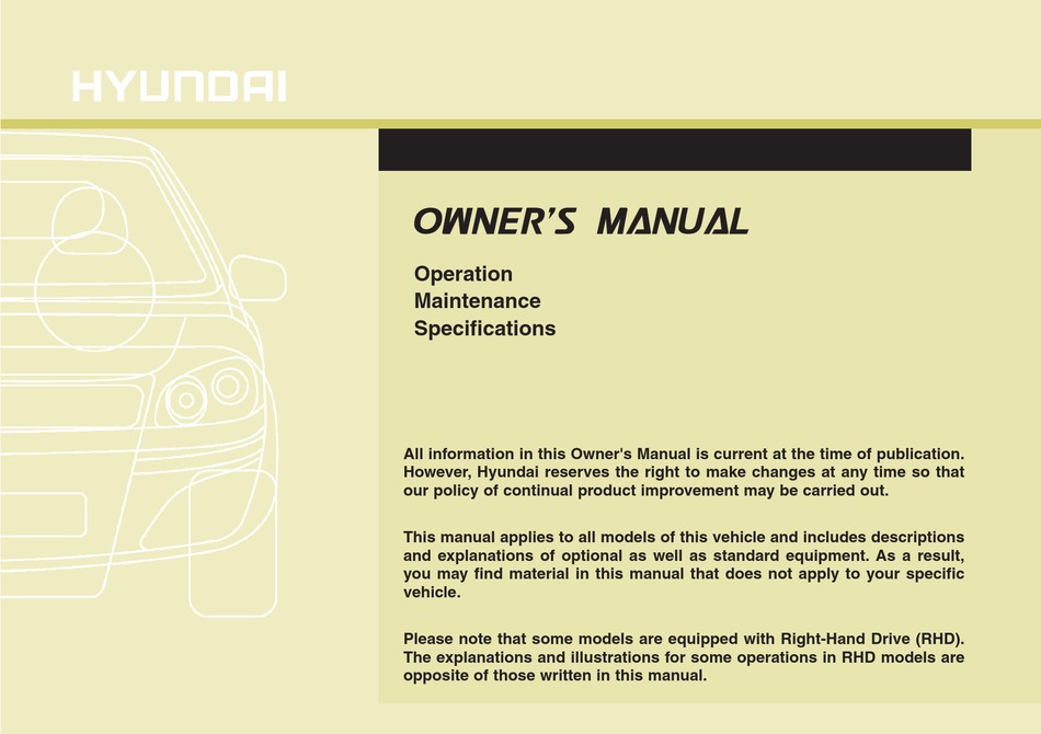 HYUNDAI ELANTRA OWNER'S MANUAL Pdf Download | ManualsLib