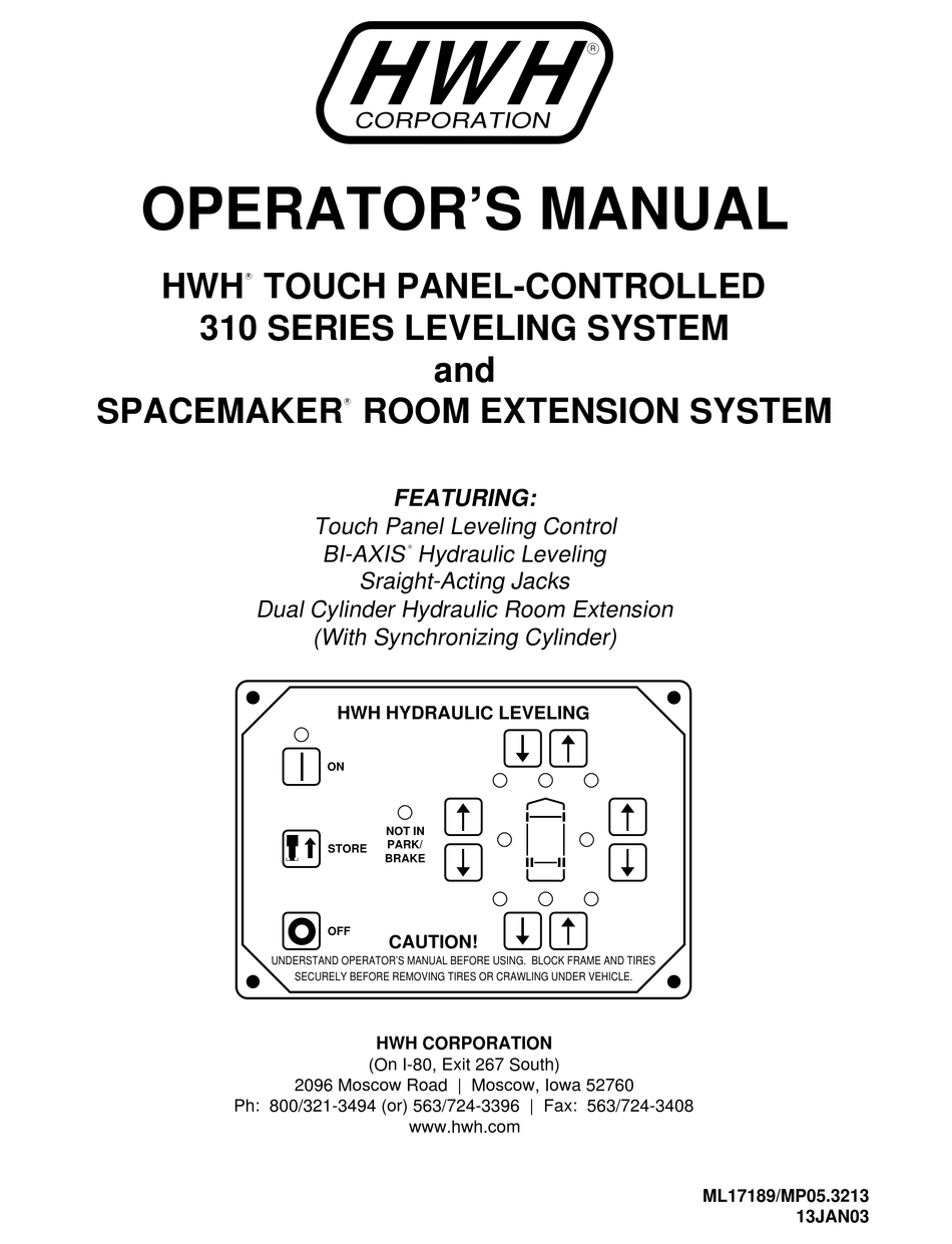 HWH 310 SERIES OPERATOR'S MANUAL Pdf Download | ManualsLib