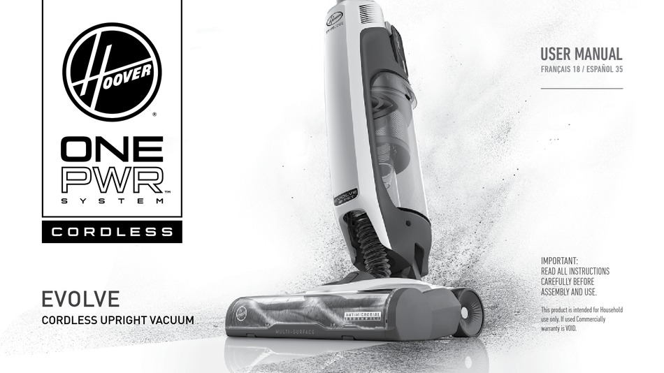 HOOVER ONEPWR EVOLVE USER MANUAL Pdf Download ManualsLib