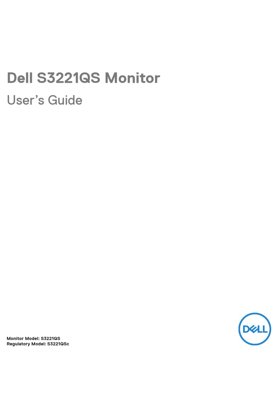 DELL S3221QS USER MANUAL Pdf Download | ManualsLib