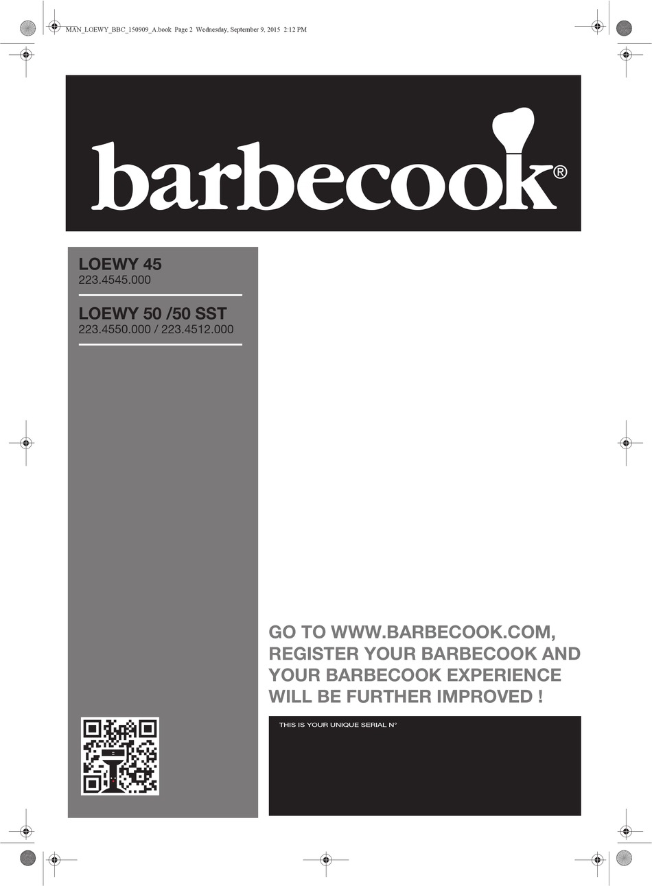 Graan vers Samuel BARBECOOK LOEWY 45 USER MANUAL Pdf Download | ManualsLib