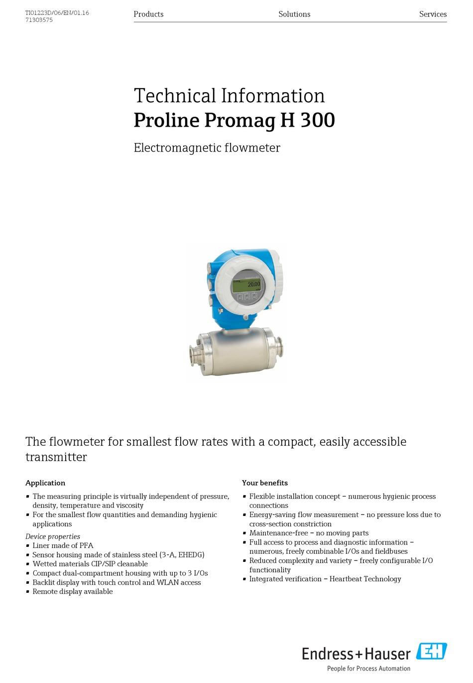 ENDRESS+HAUSER PROLINE PROMAG H 300 TECHNICAL INFORMATION Pdf Download ...