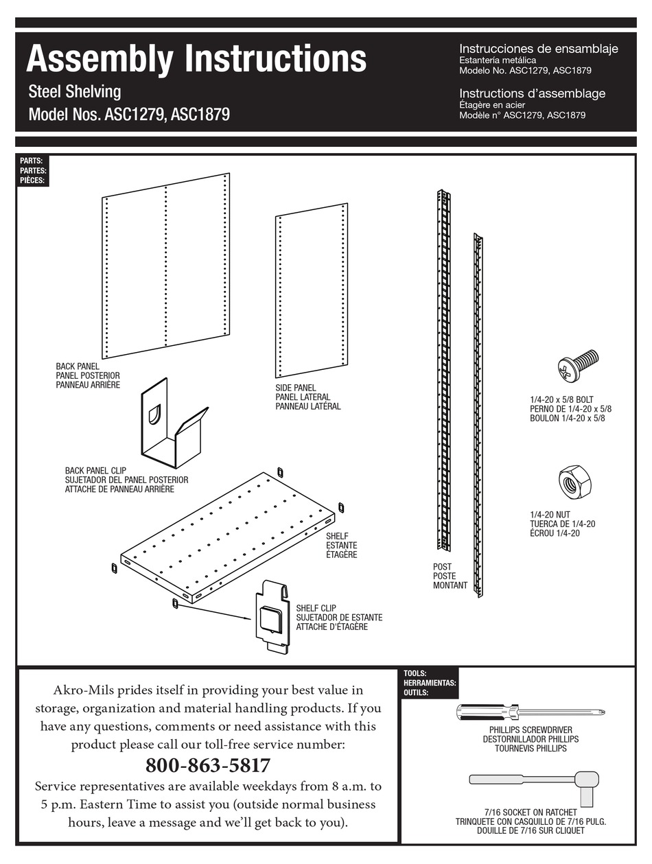 AKRO-MILS ASC1279 ASSEMBLY INSTRUCTIONS Pdf Download | ManualsLib