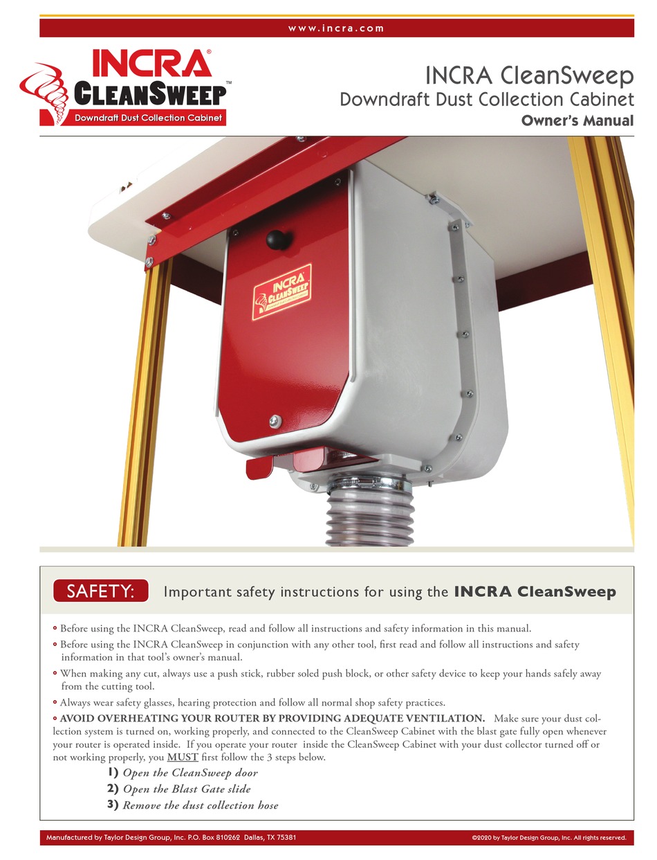 INCRA CLEANSWEEP OWNER'S MANUAL Pdf Download ManualsLib