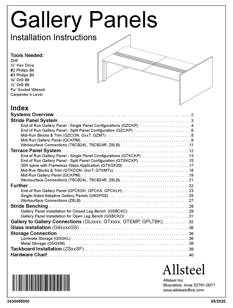ALLSTEEL GZCKP INSTALLATION INSTRUCTIONS MANUAL Pdf Download ManualsLib