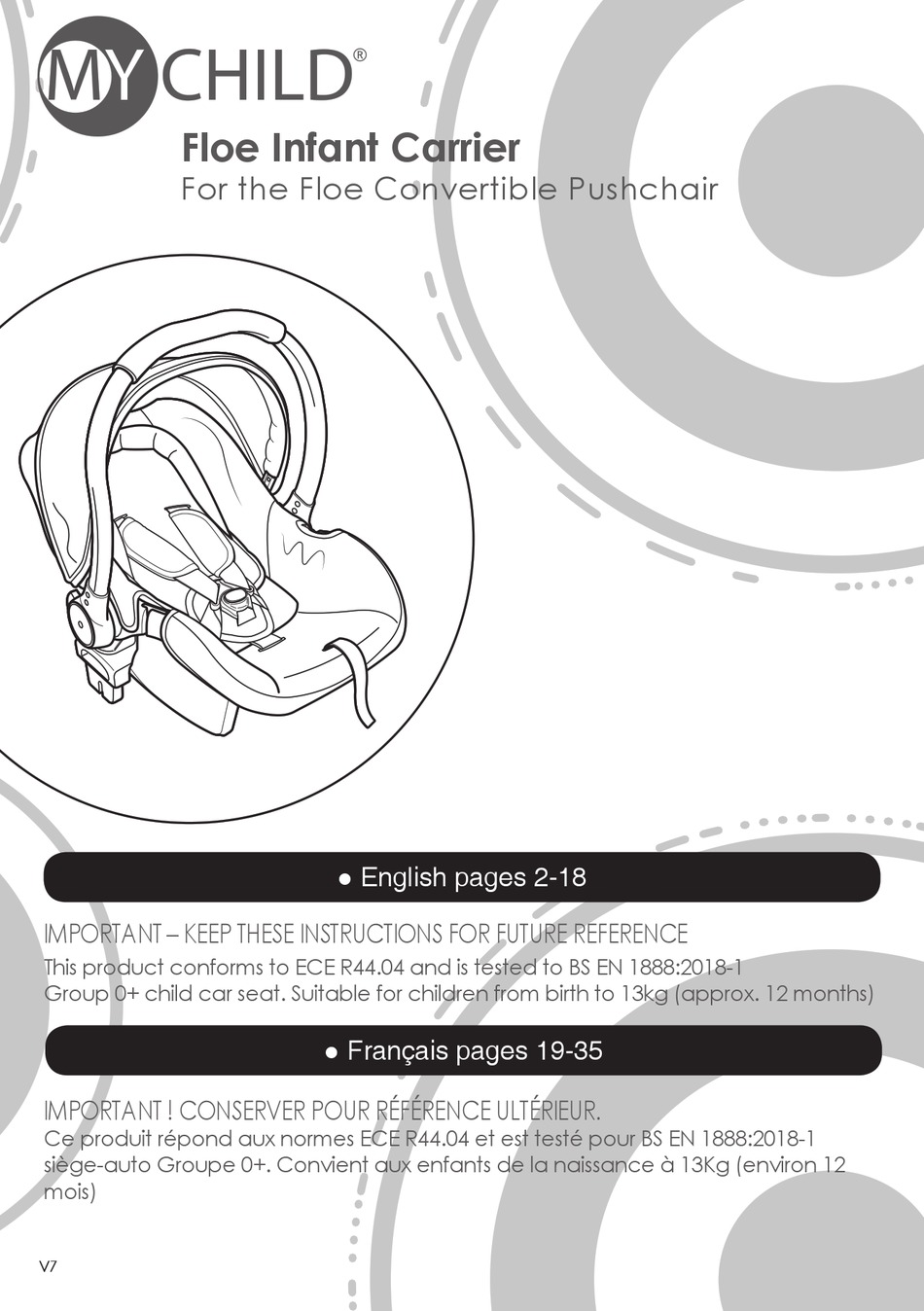 MY CHILD FLOE INFANT CARRIER INSTRUCTIONS MANUAL Pdf Download ManualsLib