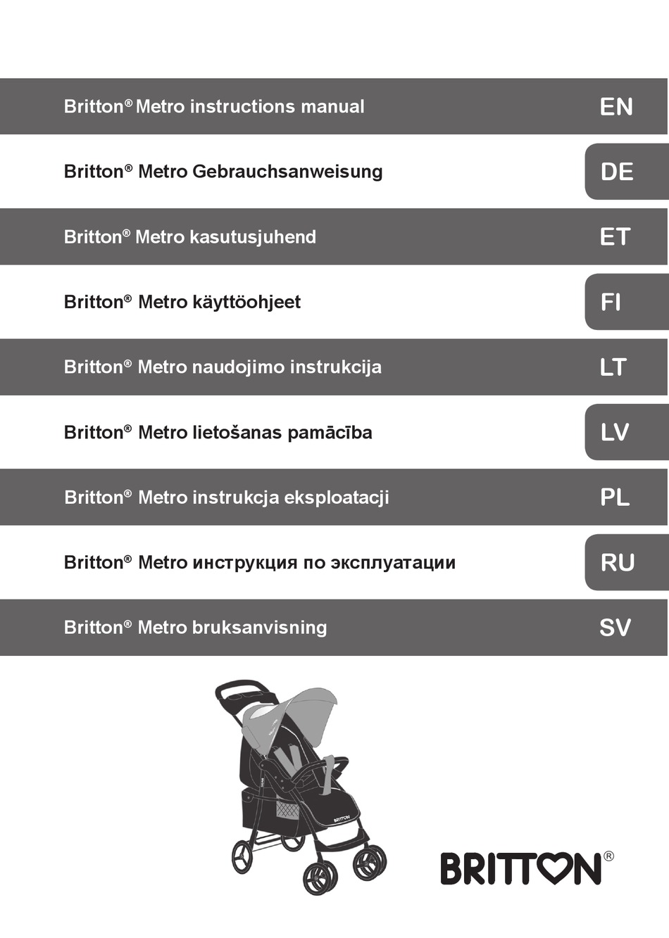 BRITTON METRO INSTRUCTION MANUAL Pdf Download ManualsLib