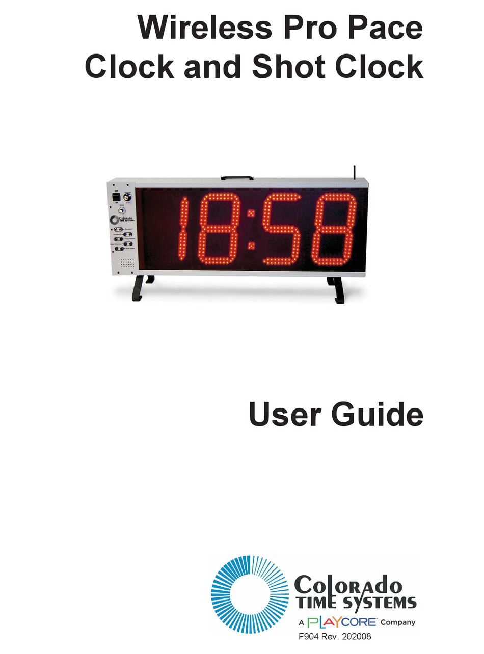 PLAYCORE COLORADO TIME SYSTEMS WIRELESS PRO PACE CLOCK USER MANUAL Pdf