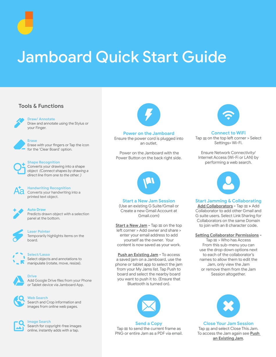 GOOGLE JAMBOARD QUICK START MANUAL Pdf Download ManualsLib