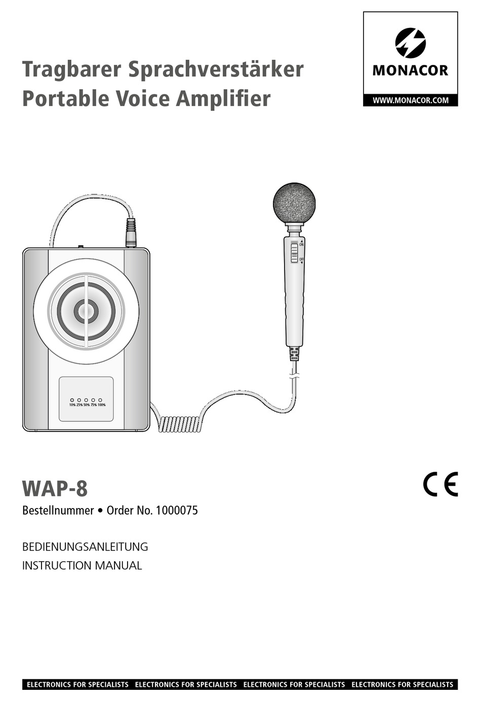Monacor WAP-8 Mobile Voice Amplifier 1000075