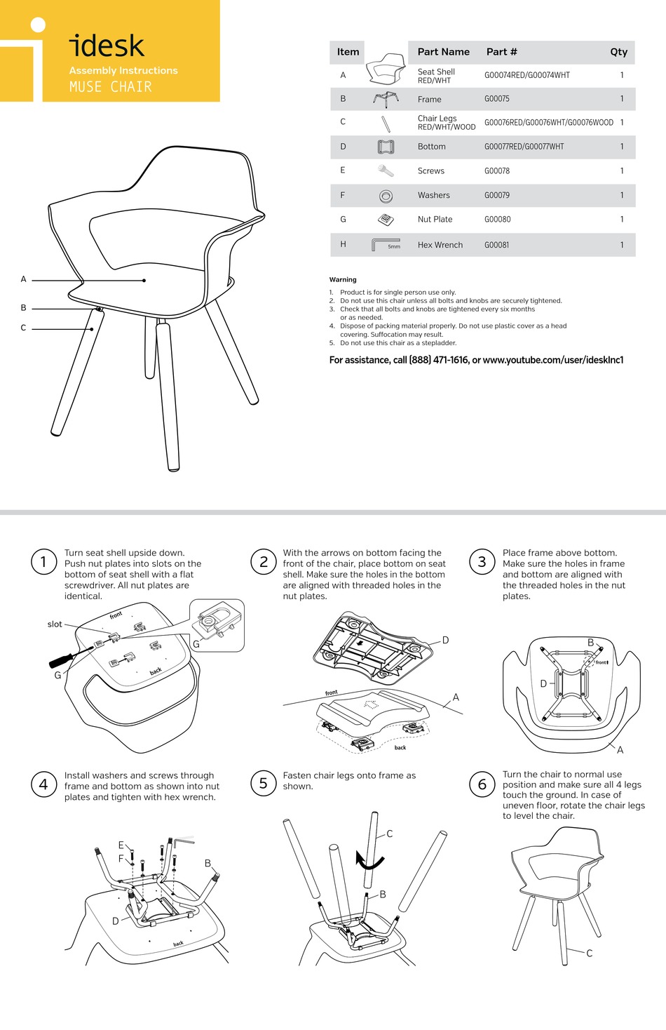 IDESK MUSE ASSEMBLY INSTRUCTIONS Pdf Download ManualsLib