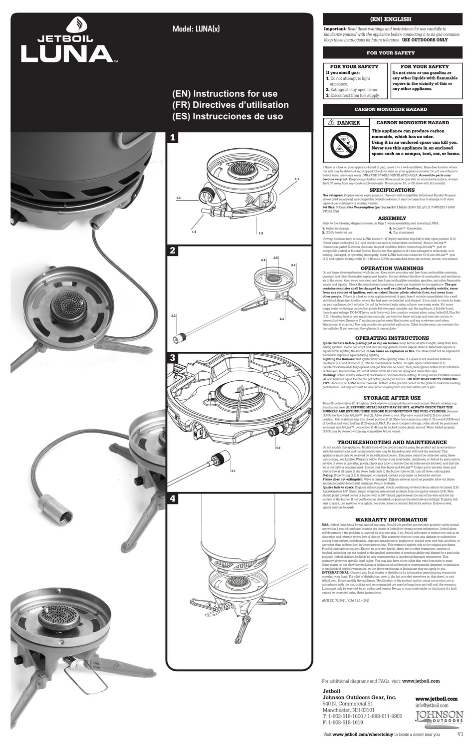 JETBOIL LUNA SERIES INSTRUCTIONS FOR USE Pdf Download ManualsLib