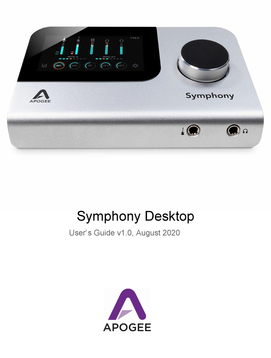 APOGEE SYMPHONY DESKTOP USER MANUAL Pdf Download ManualsLib
