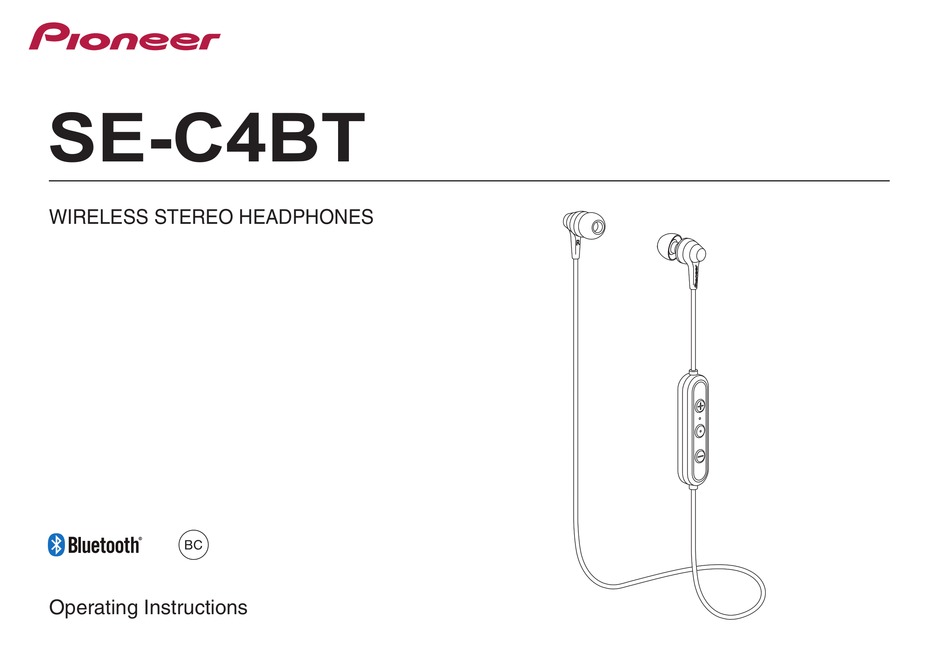 Pioneer Se C4bt Operating Instructions Manual Pdf Download Manualslib