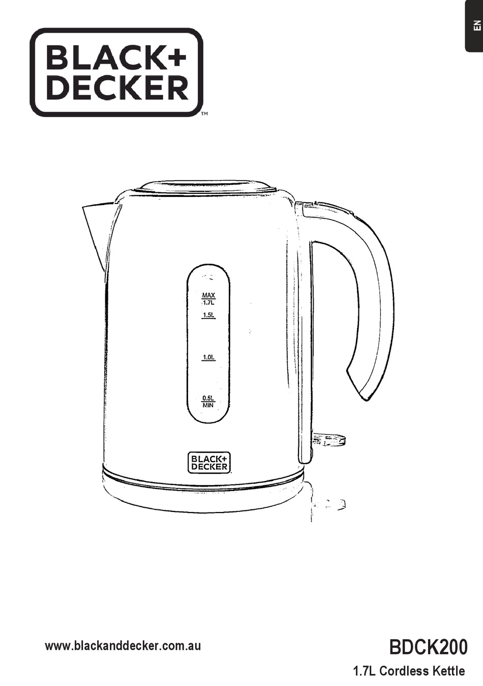 Black + Decker Electric Kettle Black JC69-B5 1.7L 2200W