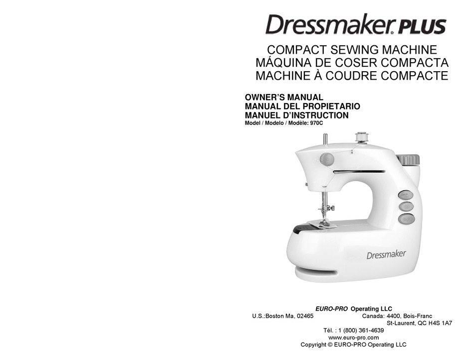 EUROPRO DRESSMAKER.PLUS 970C OWNER'S MANUAL Pdf Download ManualsLib