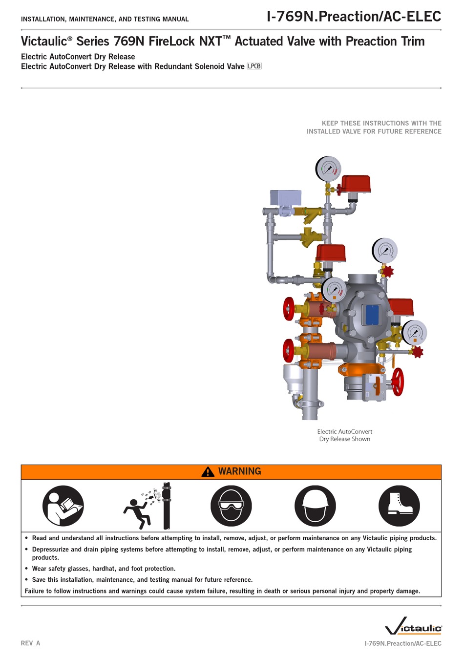 VICTAULIC 769N FIRELOCK NXT SERIES INSTALLATION, MAINTENANCE, AND