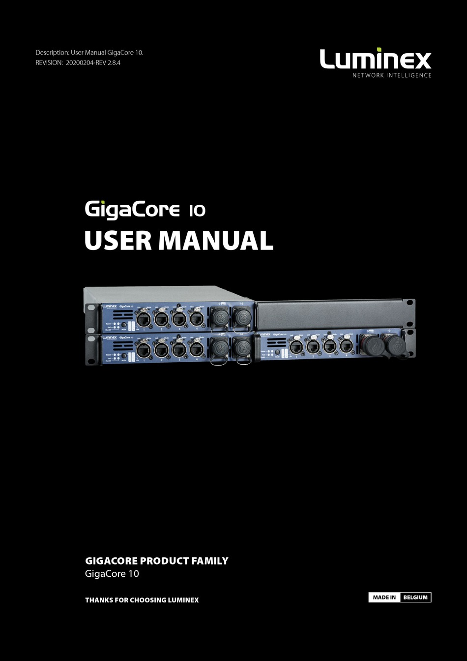 GigaCore 10 - AV Network Switch by Luminex Network Intelligence