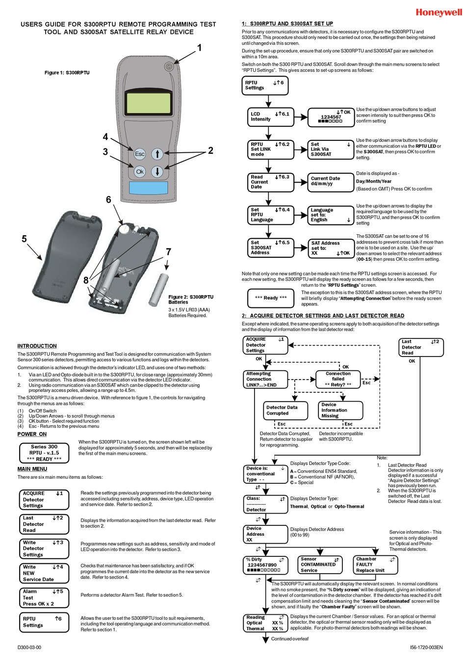 HONEYWELL S300RPTU USER MANUAL Pdf Download | ManualsLib