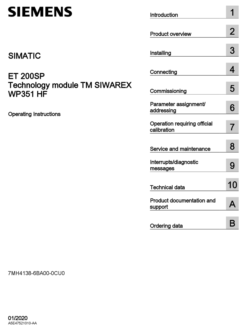 SIEMENS SIMATIC ET 200SP OPERATING INSTRUCTIONS MANUAL Pdf Download ...