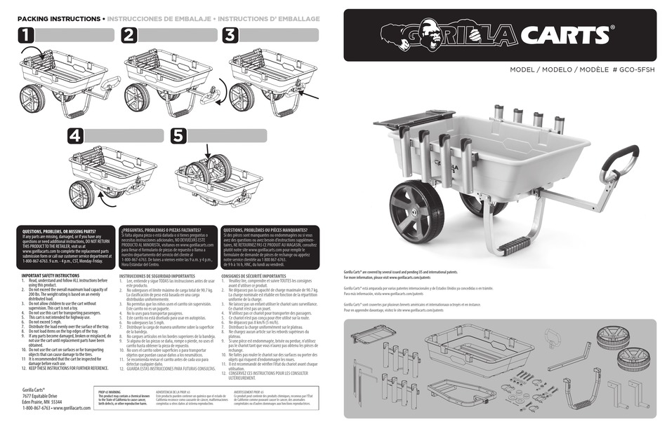 GORILLA CARTS GCO5FSH MANUAL Pdf Download ManualsLib