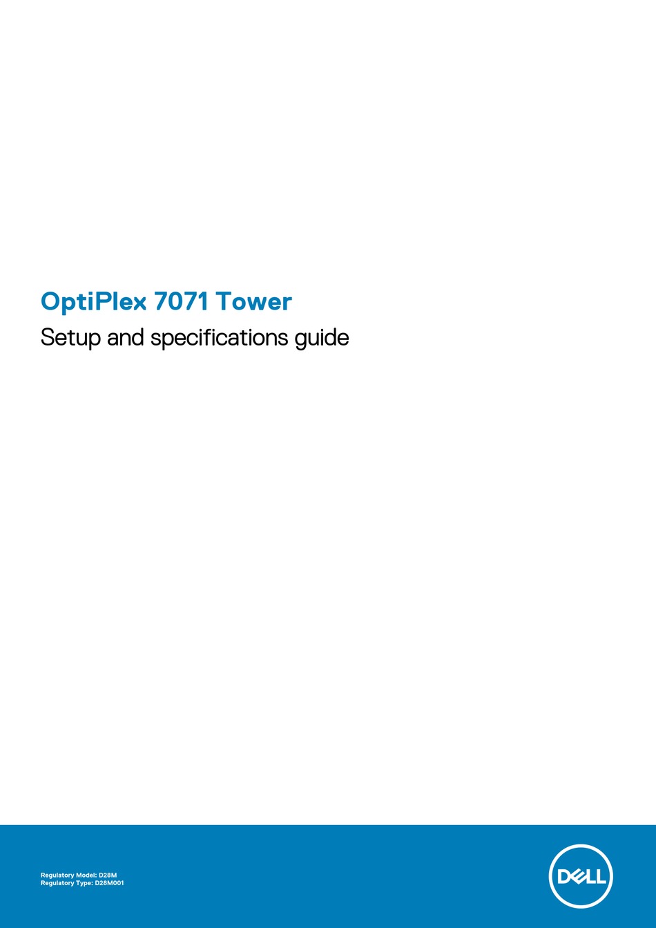 Dell Optiplex 7071 Setup And Specifications Manual Pdf Download Manualslib