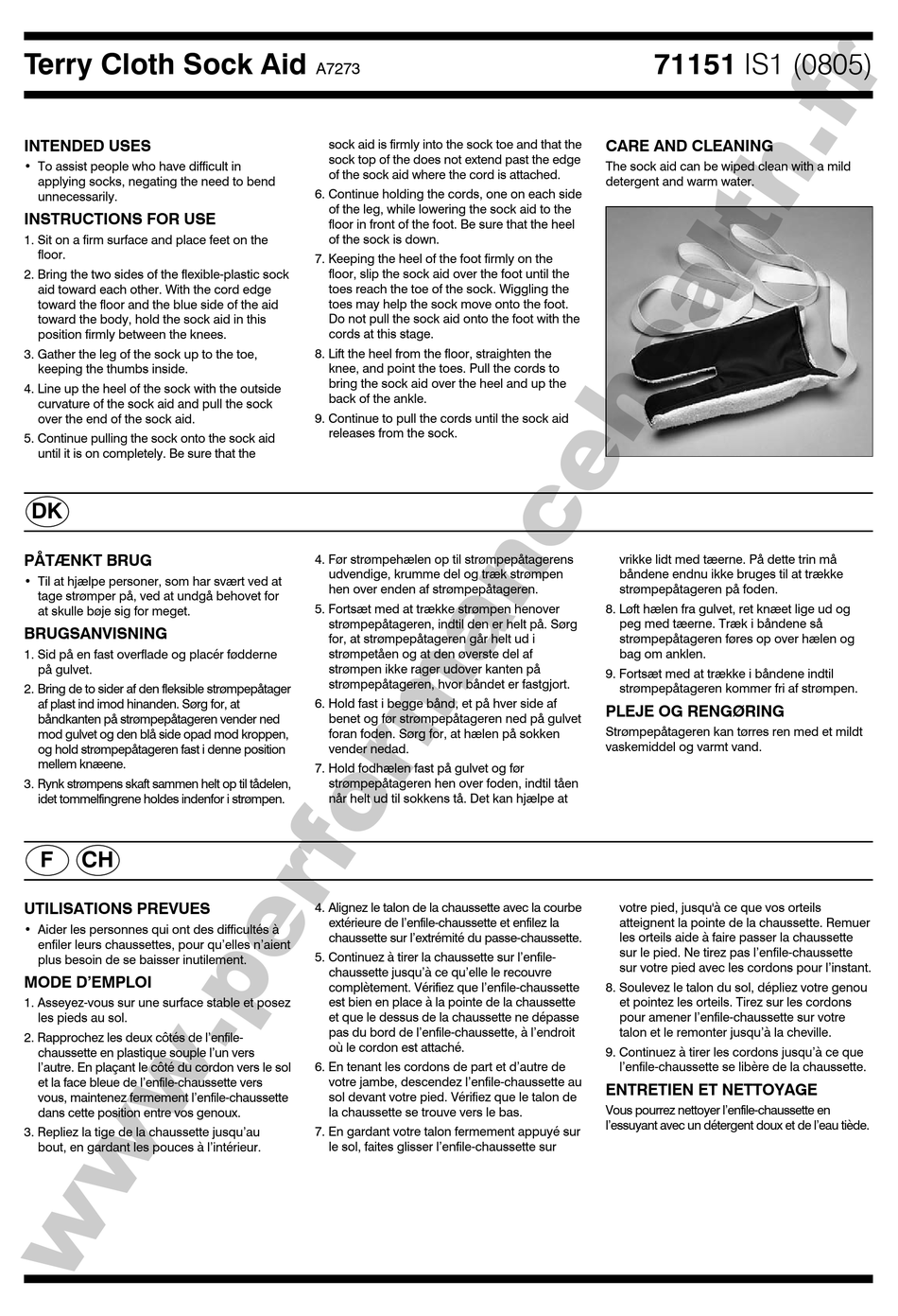 PATTERSON HOMECRAFT ROLYAN TERRY CLOTH SOCK AID MANUAL Pdf Download