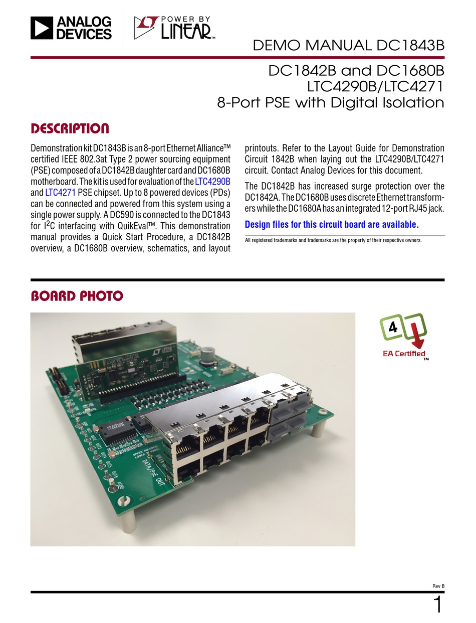 LINEAR ANALOG DEVICES DC1842B DEMO MANUAL Pdf Download ManualsLib