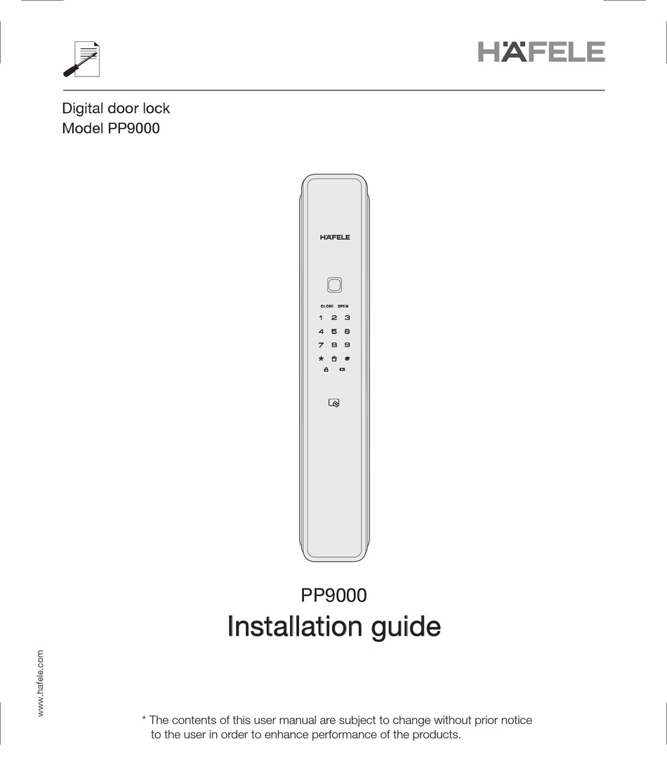HAFELE PP9000 INSTALLATION MANUAL Pdf Download ManualsLib