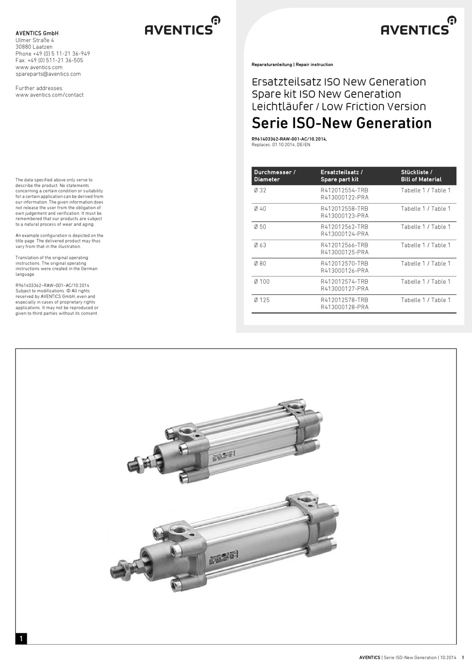 AVENTICS ISO-NEW GENERATION SERIES REPAIR INSTRUCTION Pdf Download ...