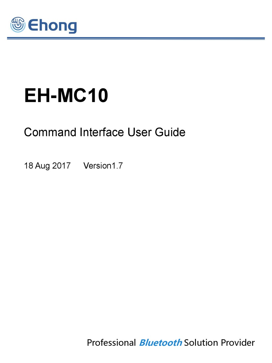 EHONG EHMC10 COMMAND INTERFACE USER MANUAL Pdf Download ManualsLib