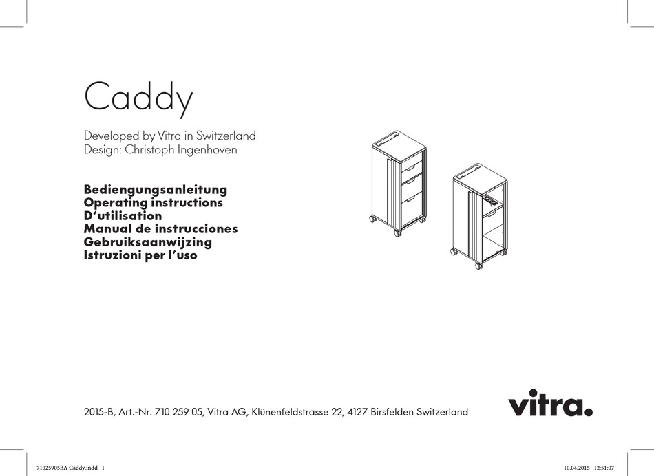 Vitra Caddy Operating Instructions Manual Pdf Download Manualslib