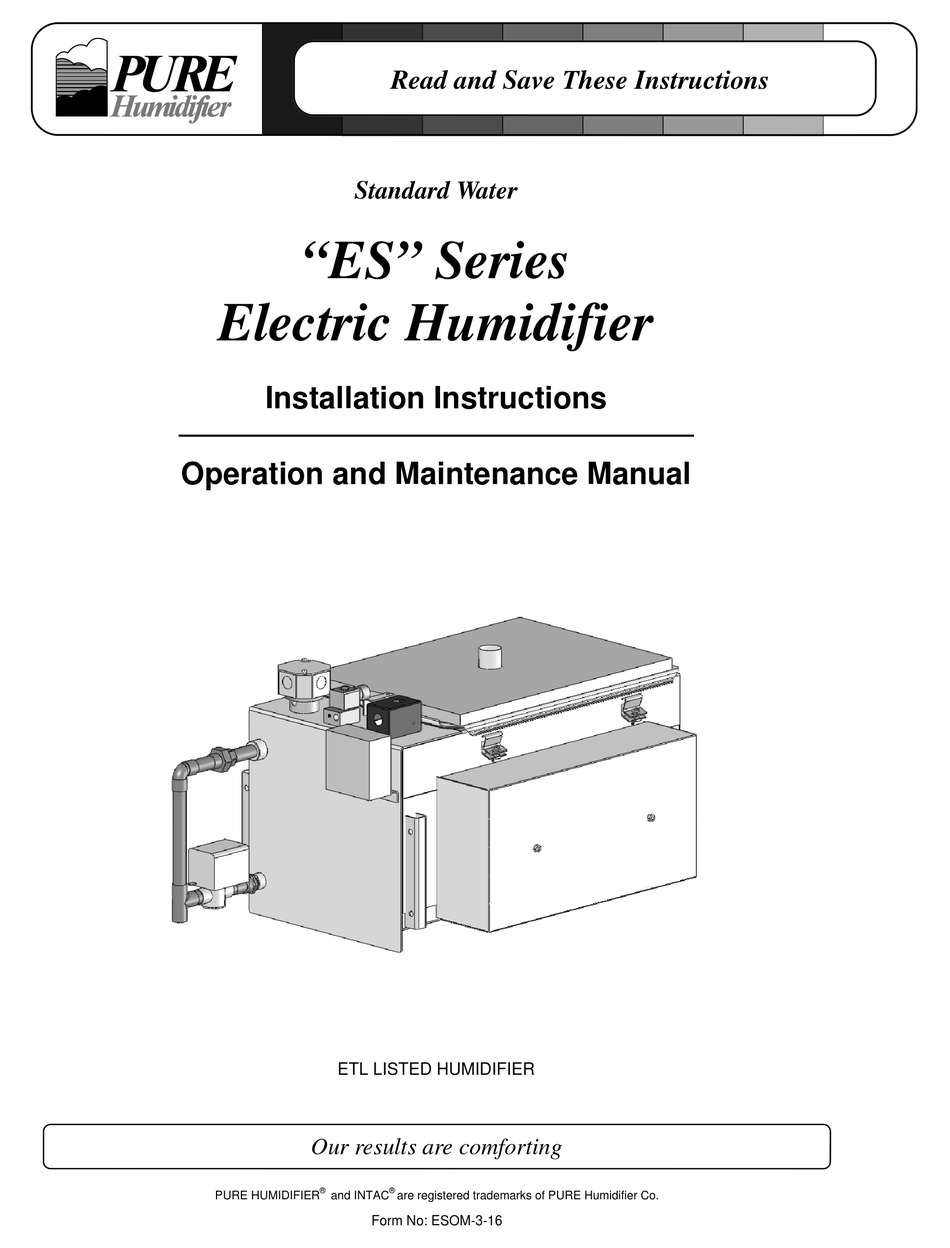 PURE HUMIDIFIER ES SERIES OPERATION AND MAINTENANCE MANUAL Pdf Download