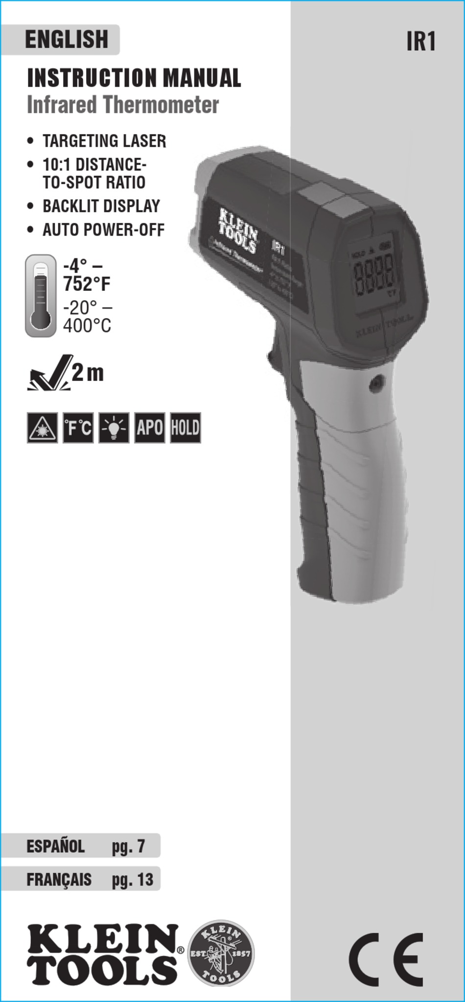 Klein Tools IR1000 12:1 Infrared Thermometer