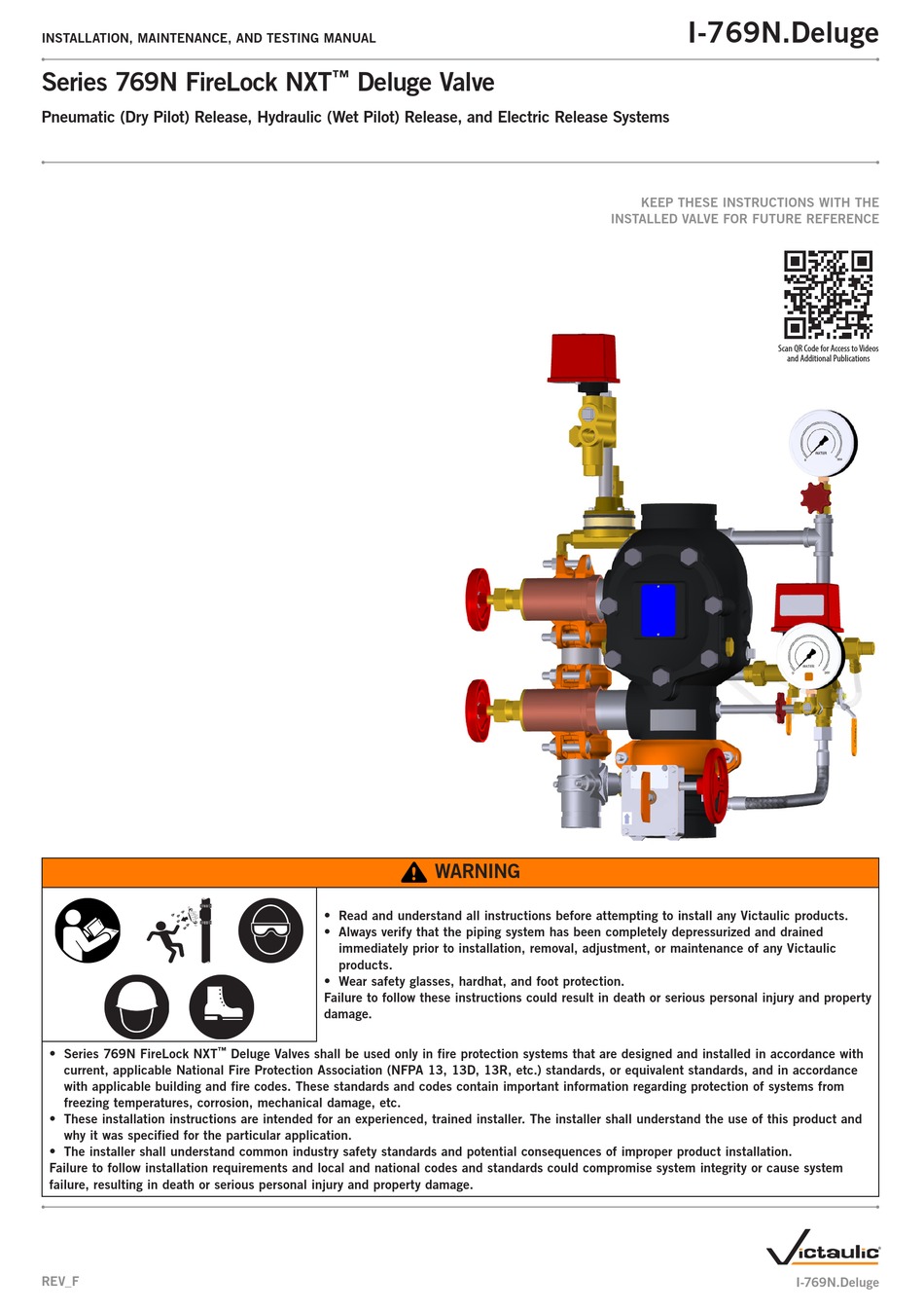 VICTAULIC 769N FIRELOCK NXT SERIES INSTALLATION, MAINTENANCE, AND