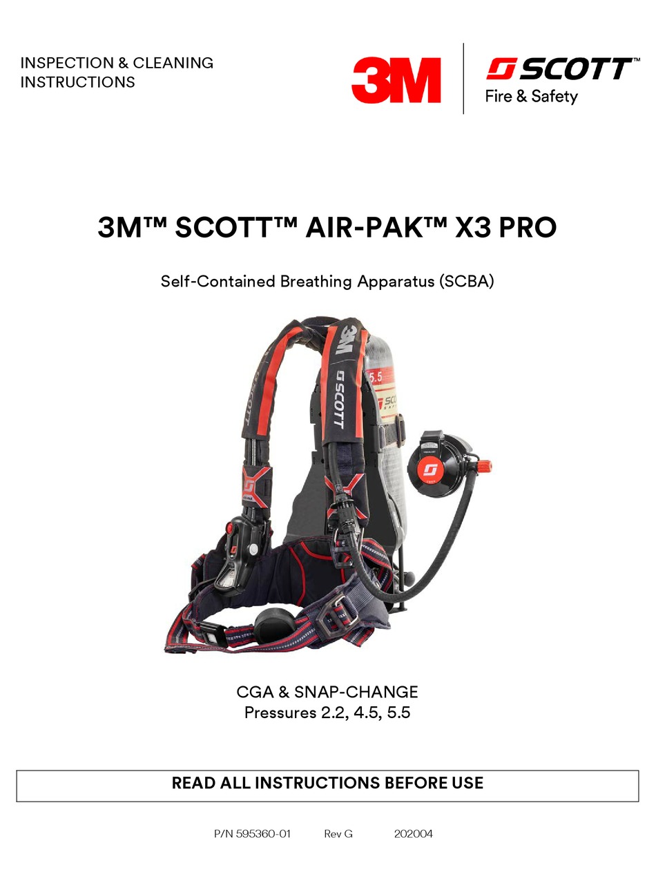 3M SCOTT AIRPAK X3 PRO INSPECTION & CLEANING INSTRUCTIONS Pdf Download